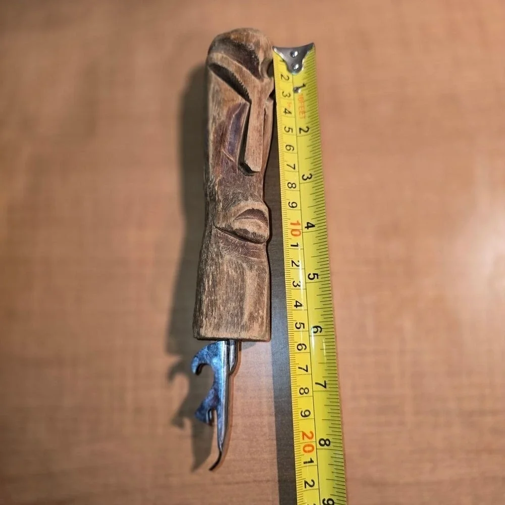 Tiki Statue‎ Wooden Hand Carved Bottle Opener Polynesian Pacific Rim Hawaii